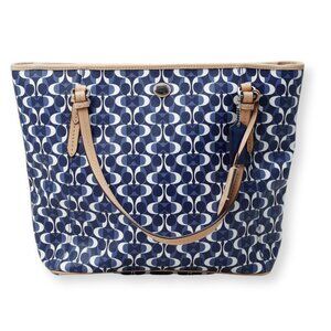 Coach Peyton Dream C Tote Bag in Blue and White Signature Coated Canvas